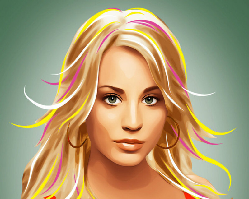 Woman with Colorful Hair — Blonde, Calm
