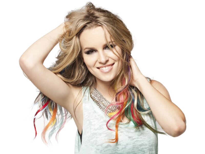 Woman with Colorful Hair — Blonde, Happy