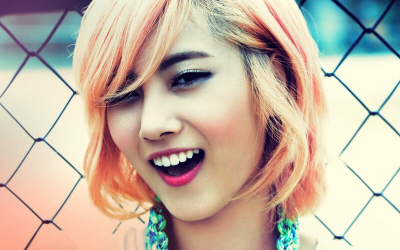 Woman with Colorful Hair — Blonde, Playful
