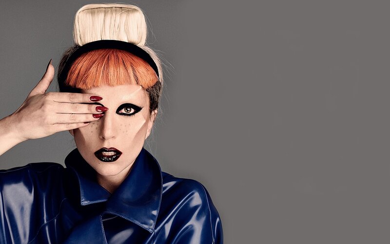 Woman with Colorful Hair — Blue, Dramatic, Photograph