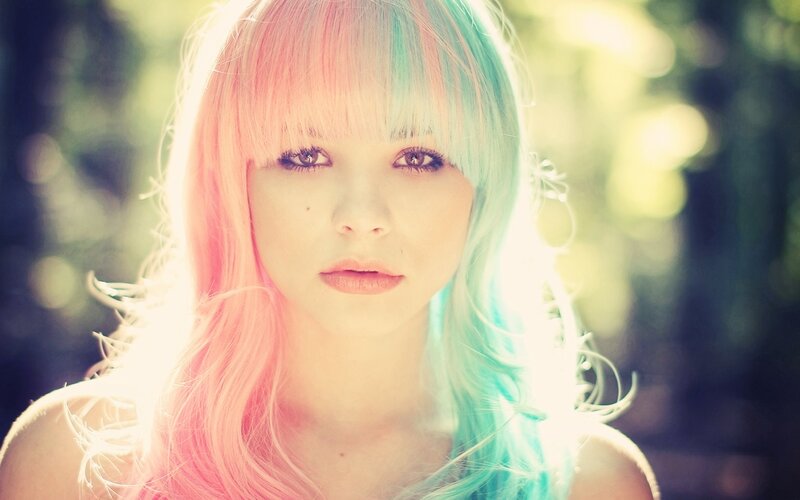 woman with colorful hair