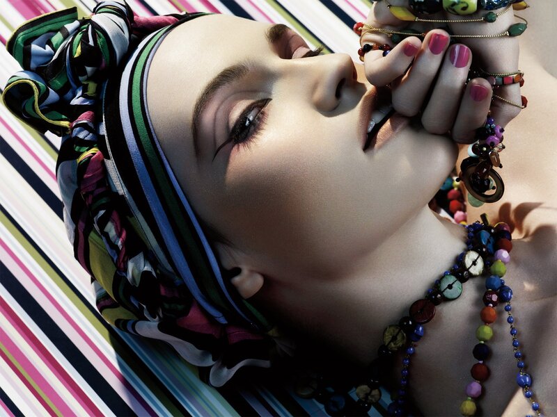 woman with colorful headscarf