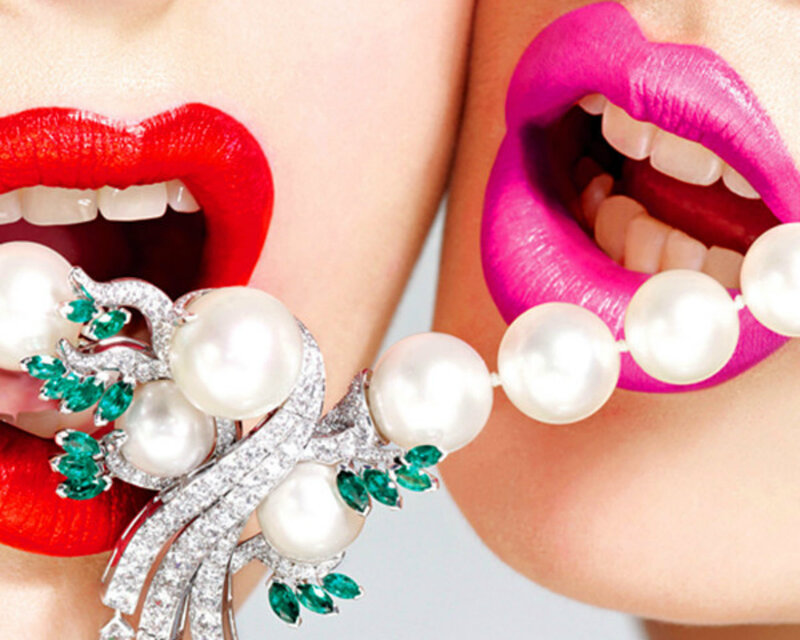 Woman with Colorful Lips — Red