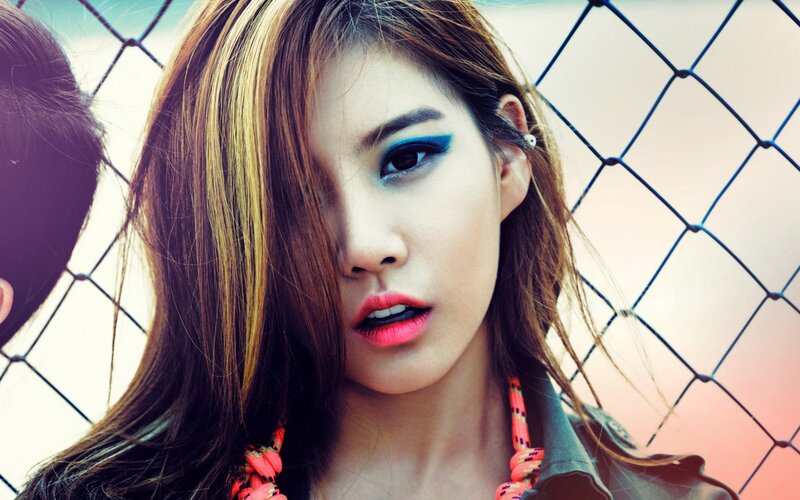 woman with colorful makeup