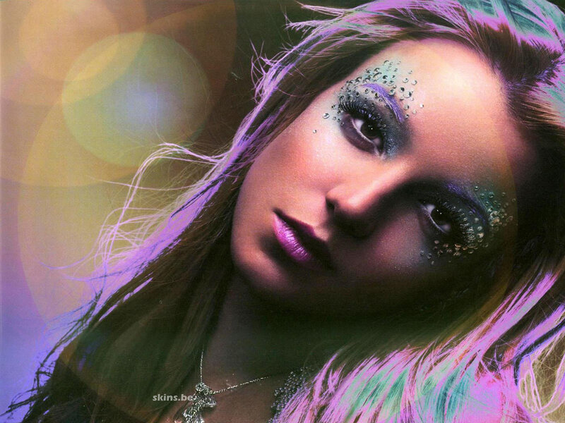 woman with colorful makeup