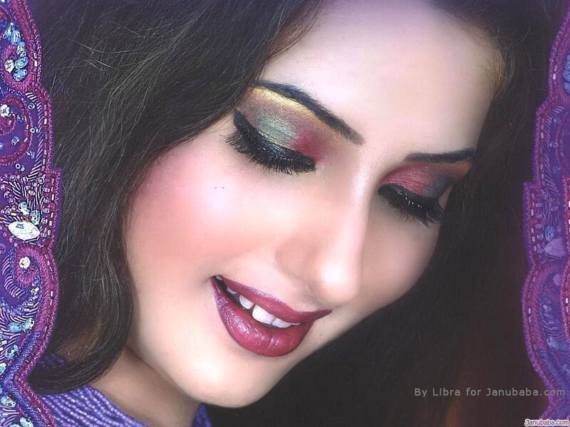 woman with colorful makeup