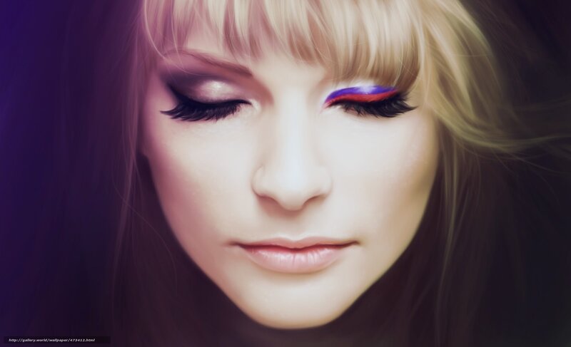 woman with colorful makeup