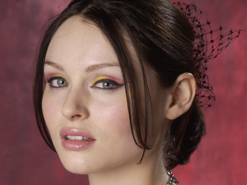 woman with colorful makeup