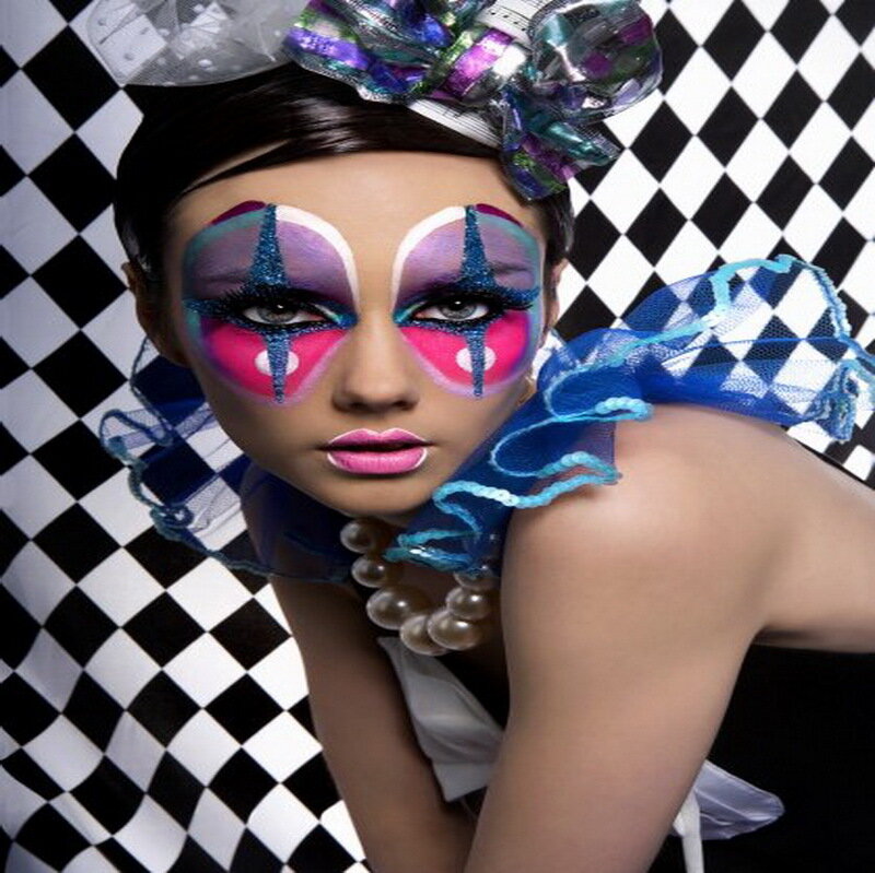 Woman with Colorful Makeup — Black