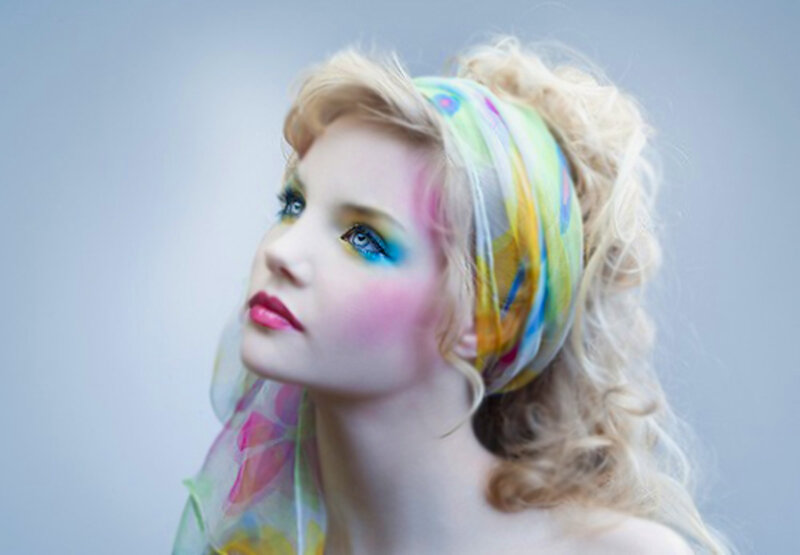 Woman with Colorful Makeup — Blue