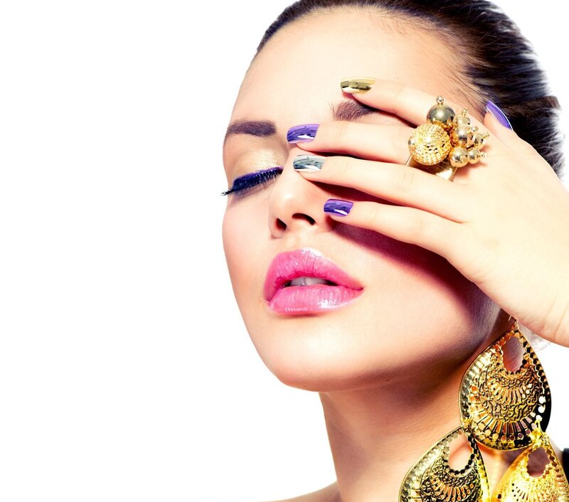 Woman with Colorful Makeup — Gold, Dramatic