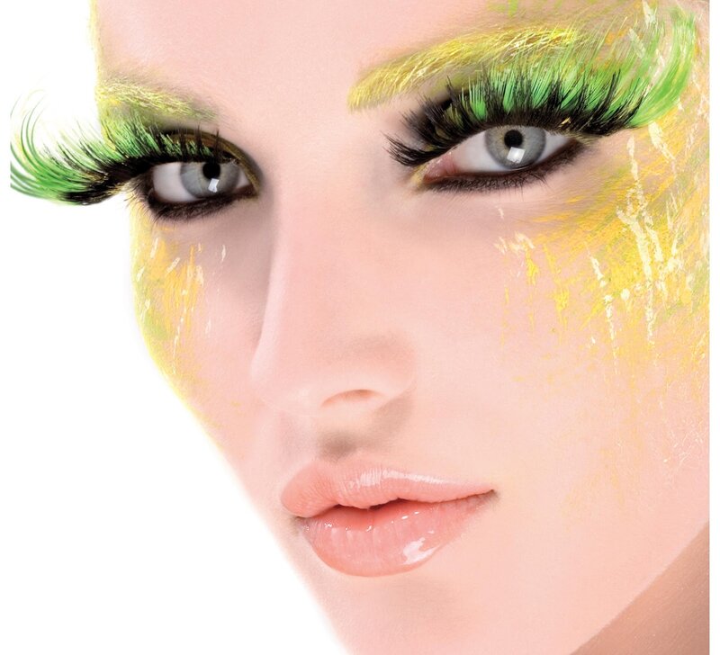 Woman with Colorful Makeup — Green, Dramatic, Photograph, Eyes, Eyelashes