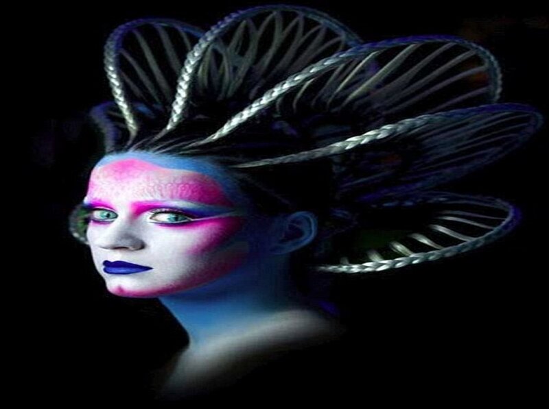 Woman with Colorful Makeup — Pink, Dramatic, Digital Art