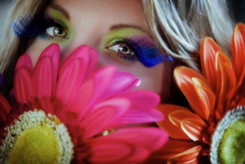 Woman with Colorful Makeup — Pink, Dramatic