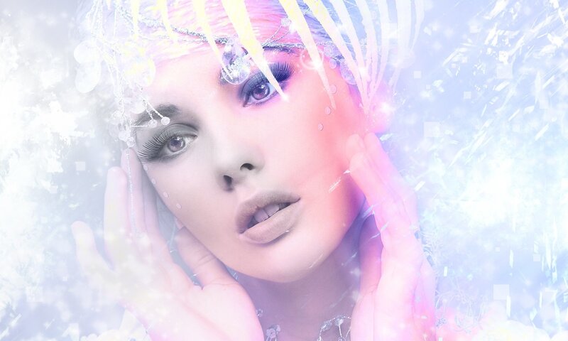 Woman with Colorful Makeup — Pink, Dreamy, Digital Art