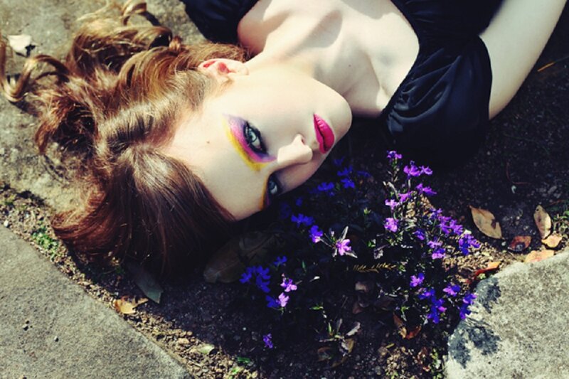 Woman with Colorful Makeup — Purple, Dramatic, Afternoon