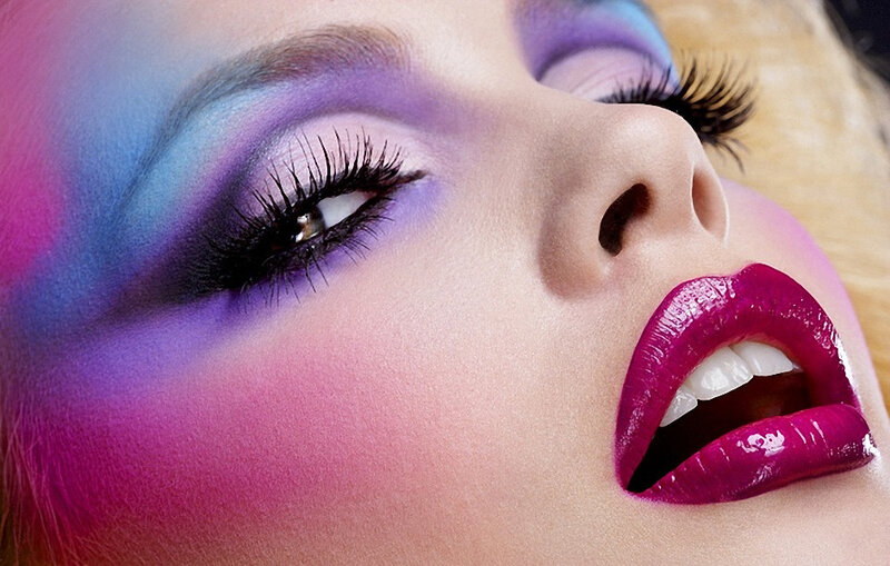 Woman with Colorful Makeup — Purple, Dramatic, Photograph, Eyes, Lips