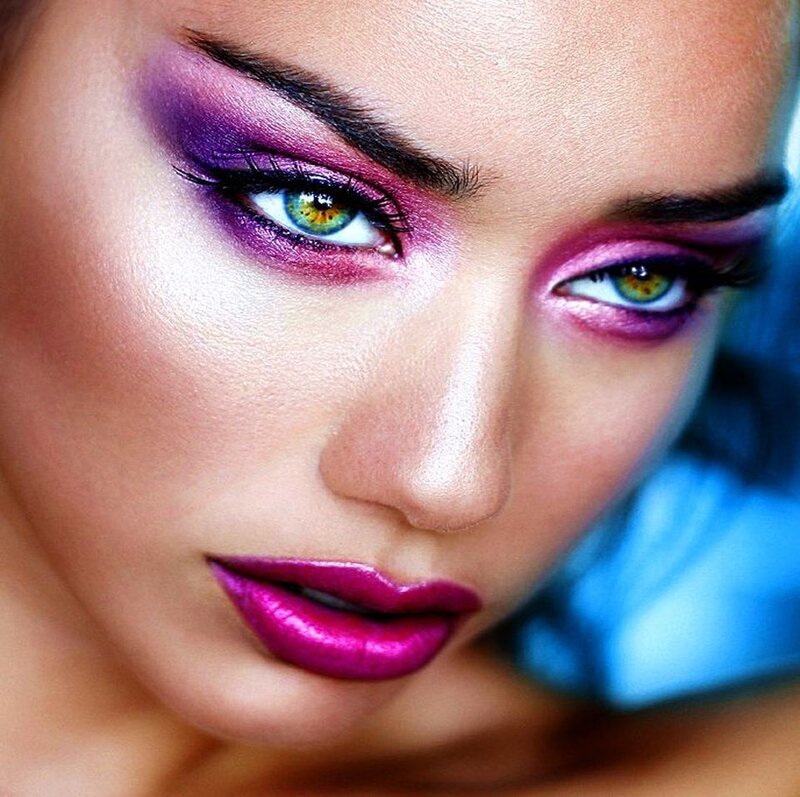 Woman with Colorful Makeup — Purple, Dramatic, Photograph, Eyes