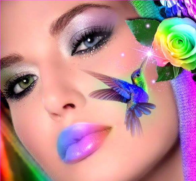 Woman with Colorful Makeup — Purple, Fantastical