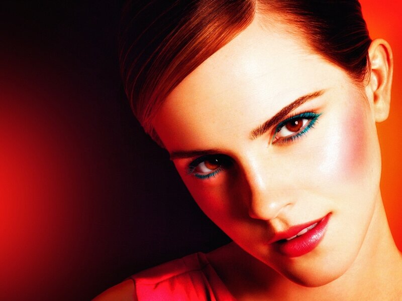 Woman with Colorful Makeup — Red, Dramatic, Photograph, Red Lighting