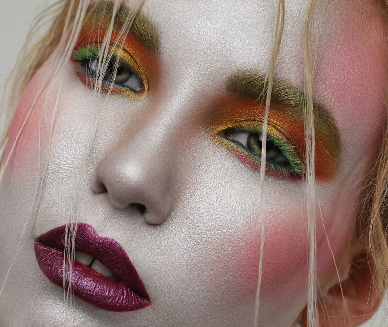 Woman with Colorful Makeup — Silver