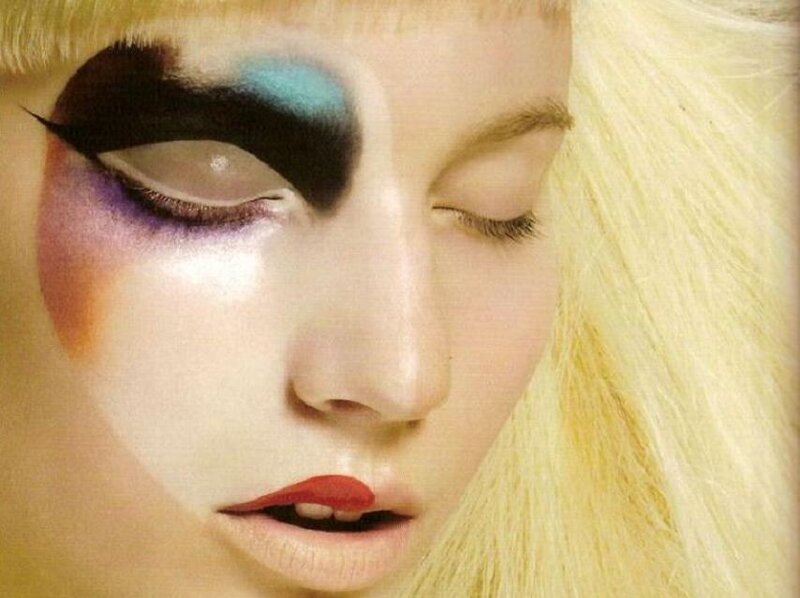Woman with Colorful Makeup — Yellow, Dramatic