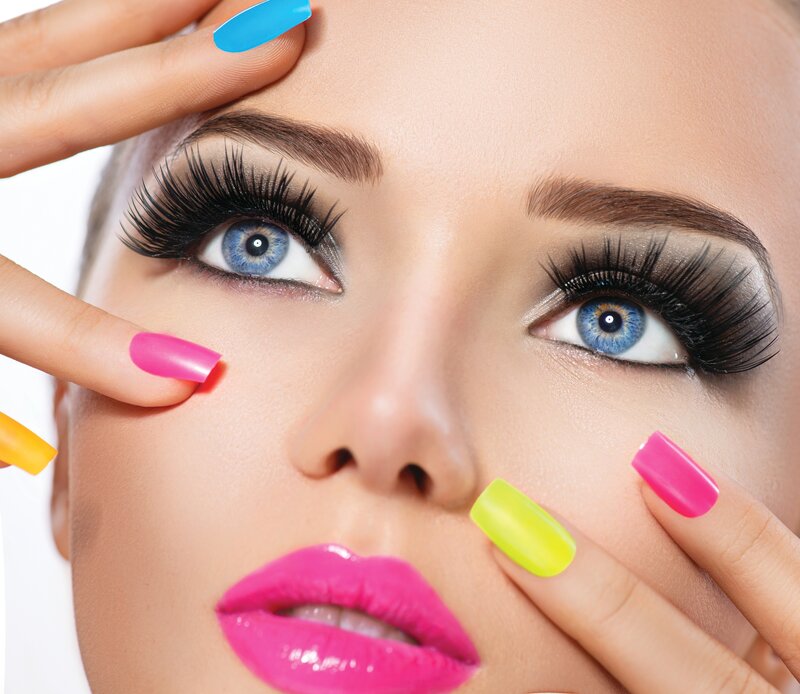 Woman with Colorful Nails — Pink, Vibrant