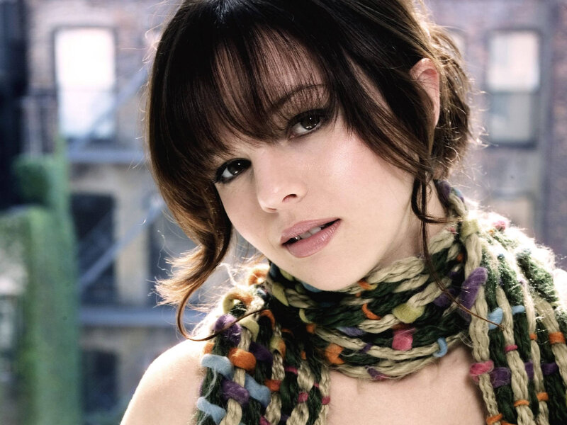 woman with colorful scarf