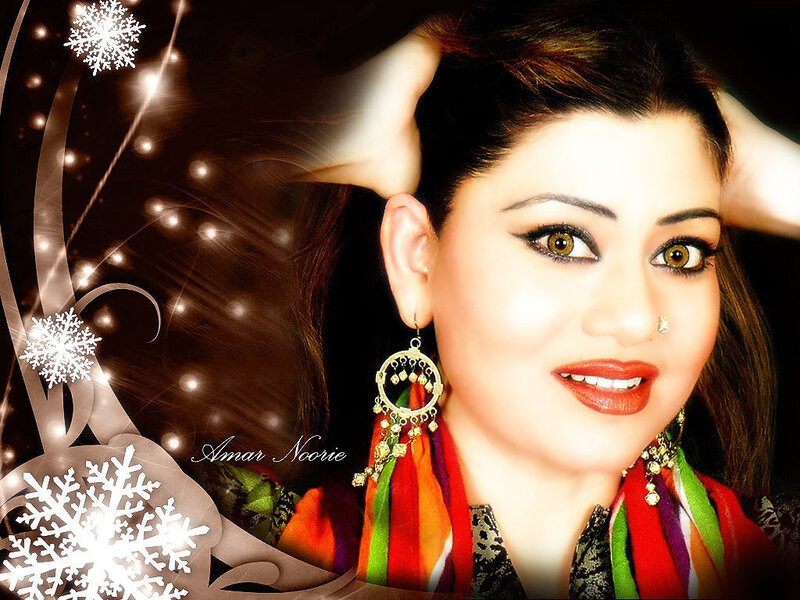 Woman with Colorful Scarf — Red