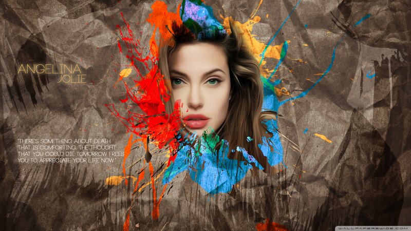 Woman with Colorful Splashes — Brown
