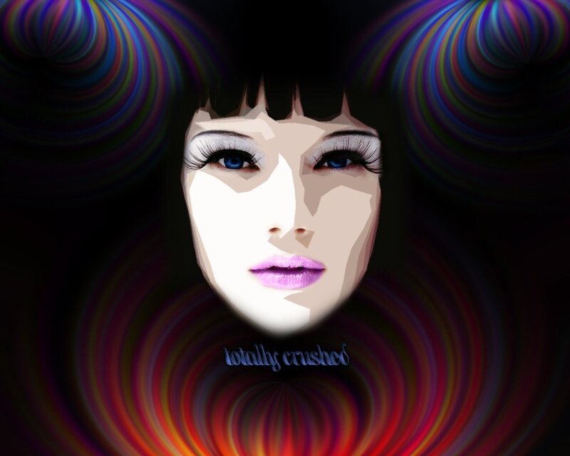 woman with colorful swirls