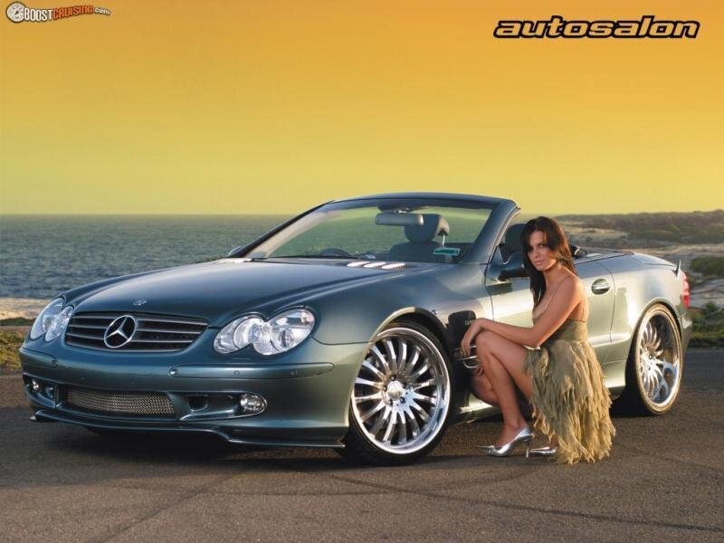 Woman with convertible car