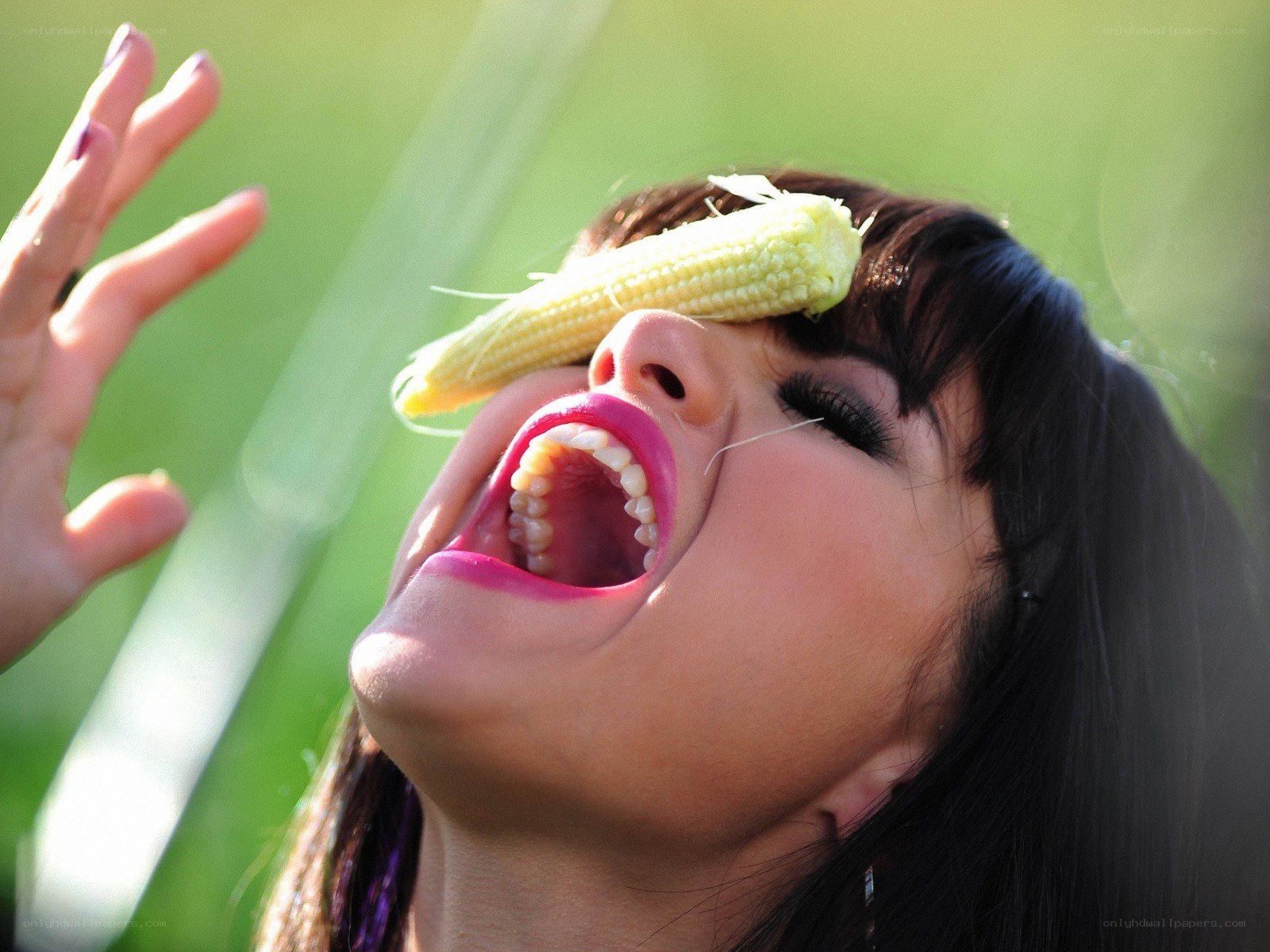 woman with corn on her face