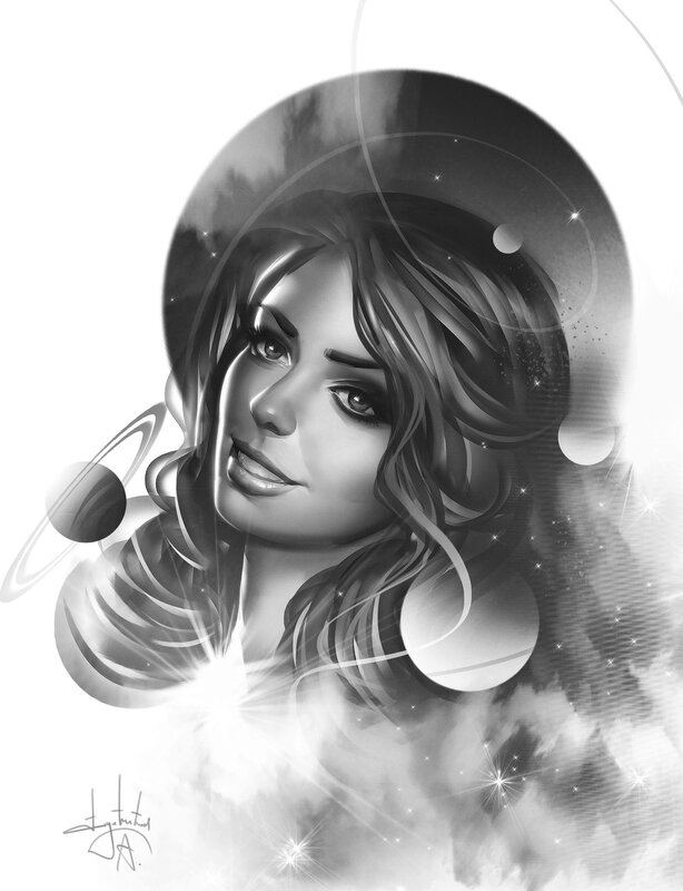 Woman with Cosmic Elements