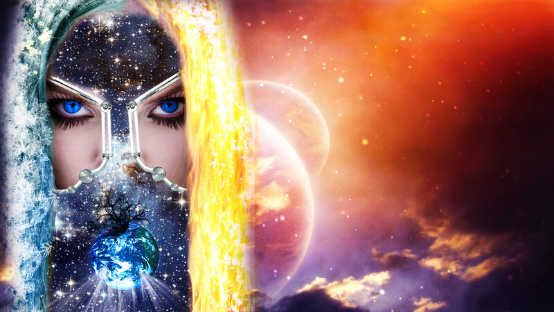 Woman with Cosmic Face