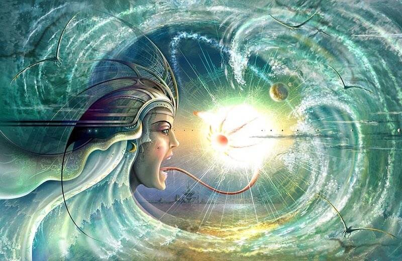 woman with cosmic vision
