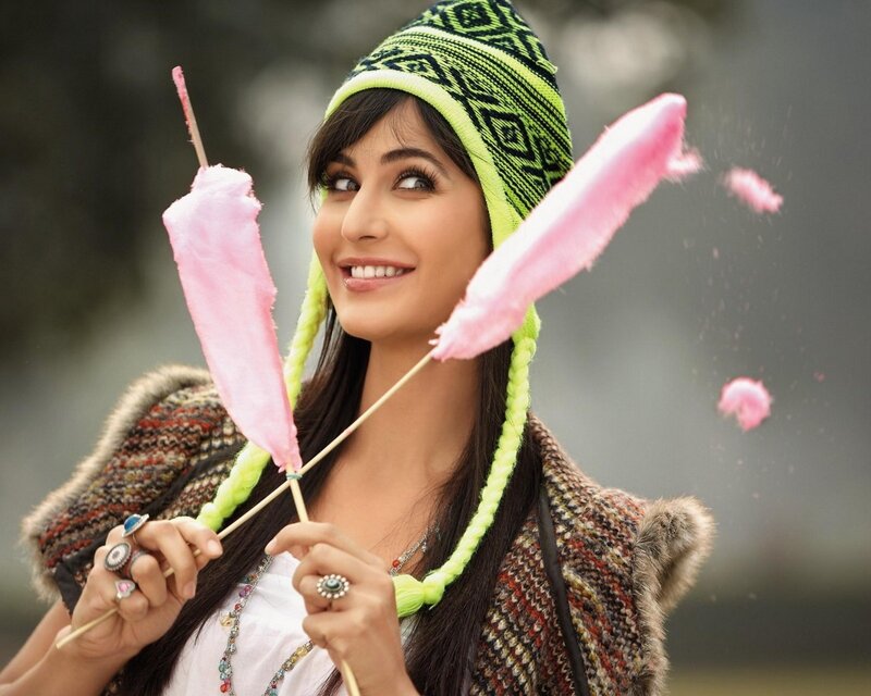 Woman with cotton candy