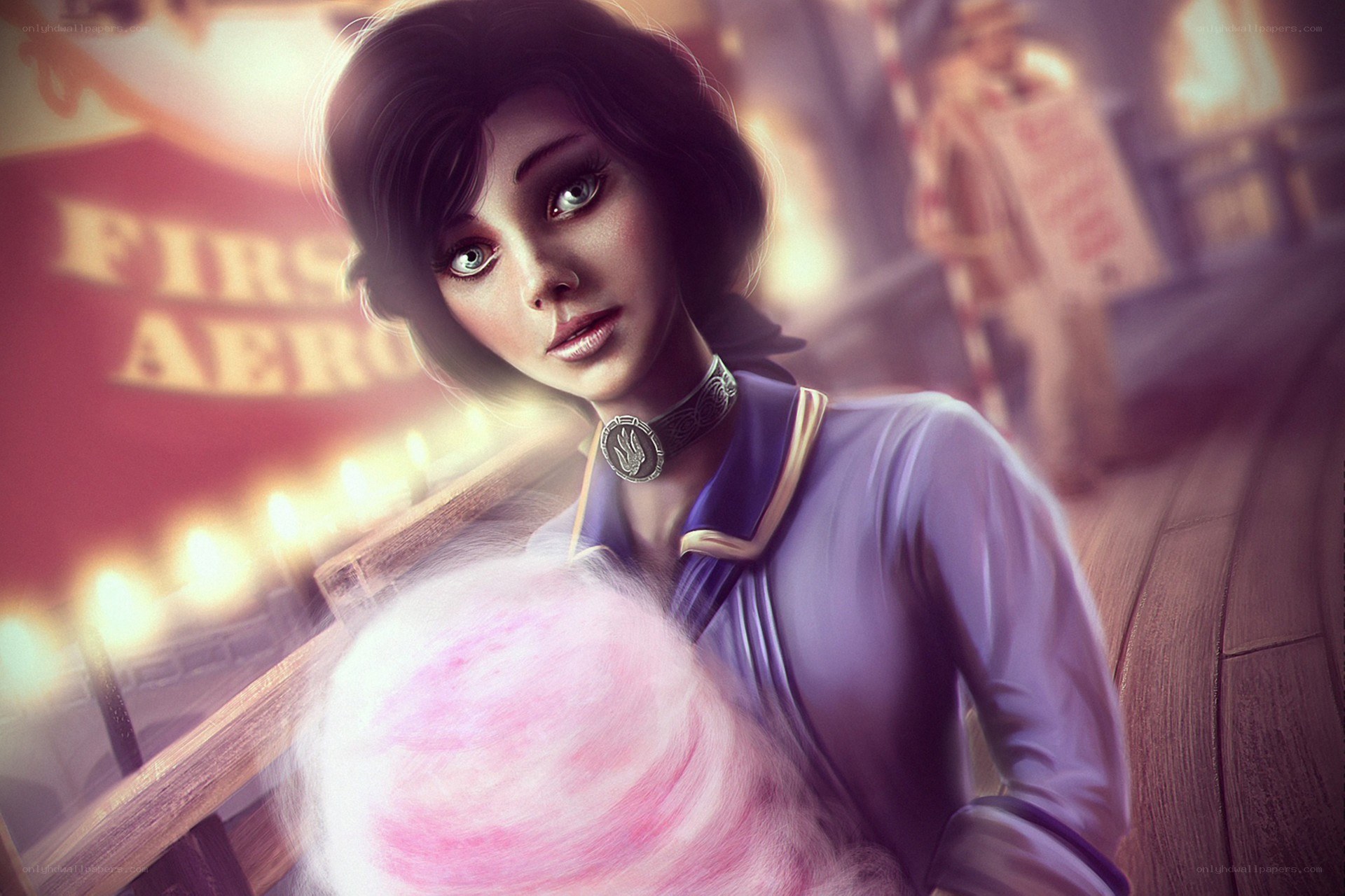 woman with cotton candy