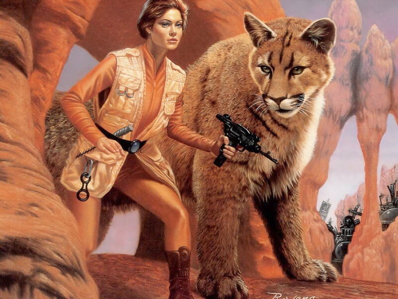 Woman with Cougar