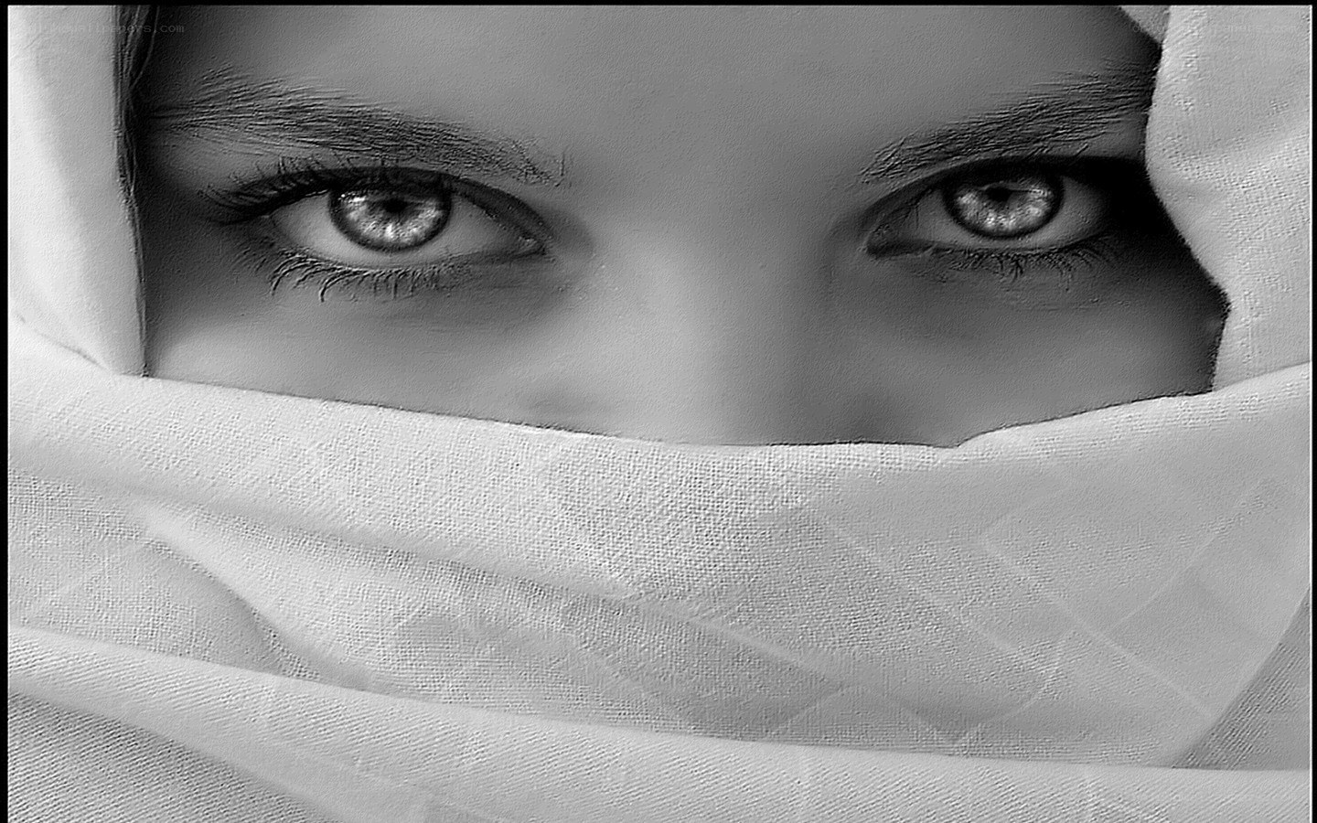 woman with covered face