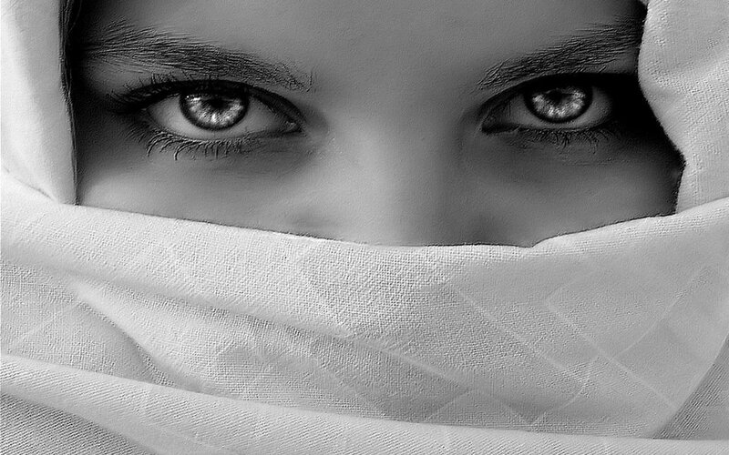 Woman with Covered Face — Veil