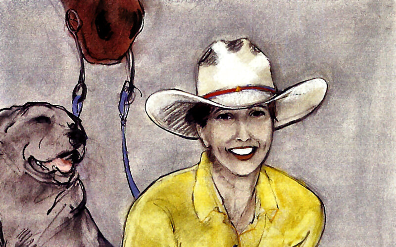 Woman with Cowboy Hat — Yellow