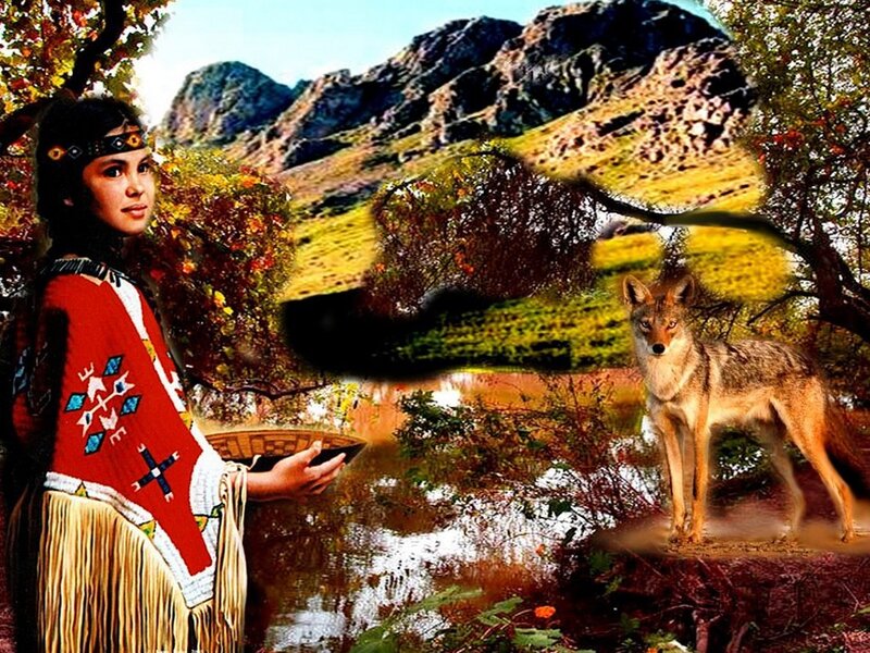 Woman with Coyote