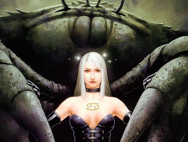 Woman with crab monster