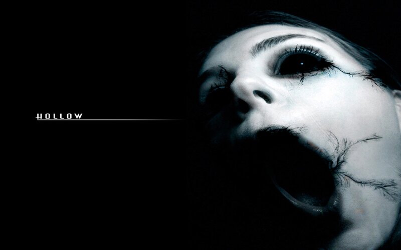 Woman with Cracked Face — Black, Dramatic, Unsettling