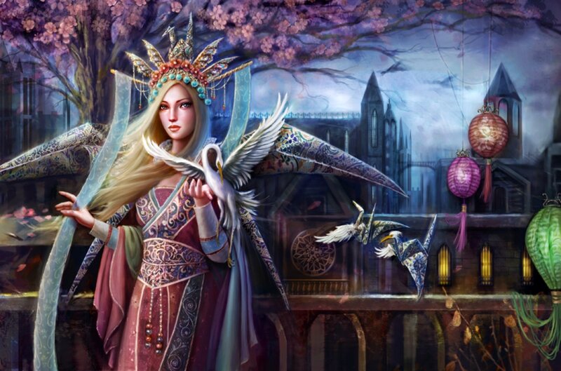 Woman with Crane Wings