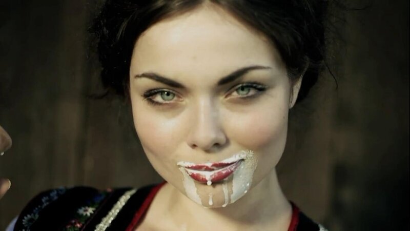 woman with cream on face
