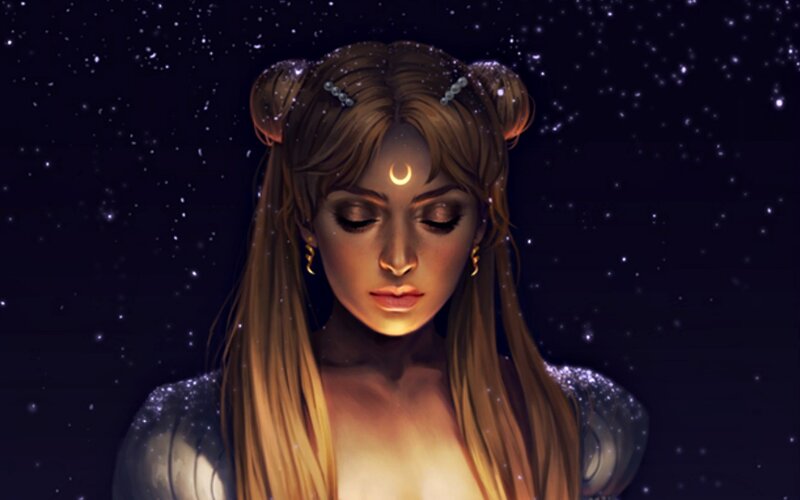 Woman with Crescent Moon — Brown