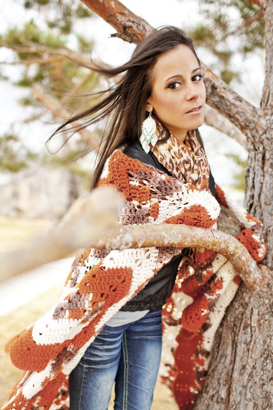 Woman with Crocheted Shawl