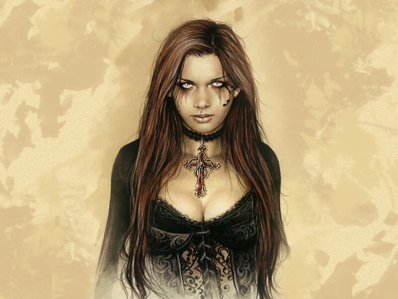 woman with cross necklace